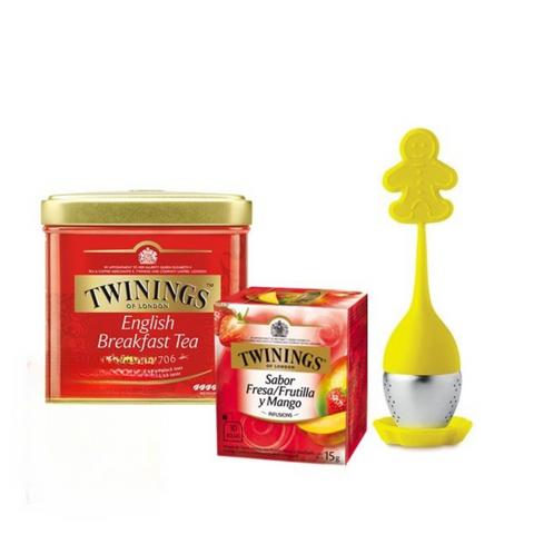 Pack Twinings + Infusor Silicona Amarillo